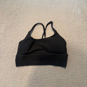Vuori womens black long line elevation strappy sports bra size Small VW1008